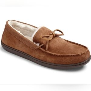 Vionic Slippers Men's 10.5 Chestnut Suede Moccasin Orthopedic Winter Comfort